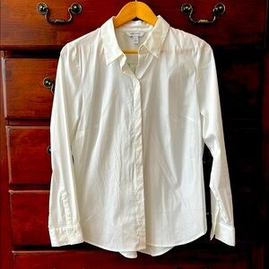 Nine West White Button-Up Blouse